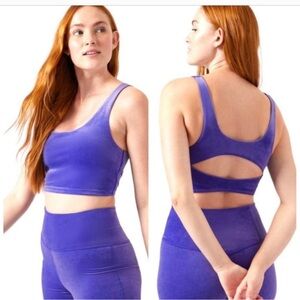 Athleta velvet crop top, size petite small